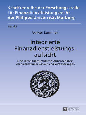 cover image of Integrierte Finanzdienstleistungsaufsicht
